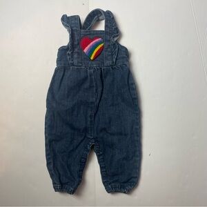 Hanna Heart Rainbow Patch Overalls